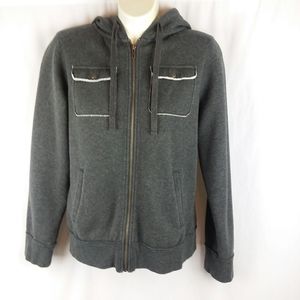 Aspire Gray Hooded Jacket, Zipper, Large